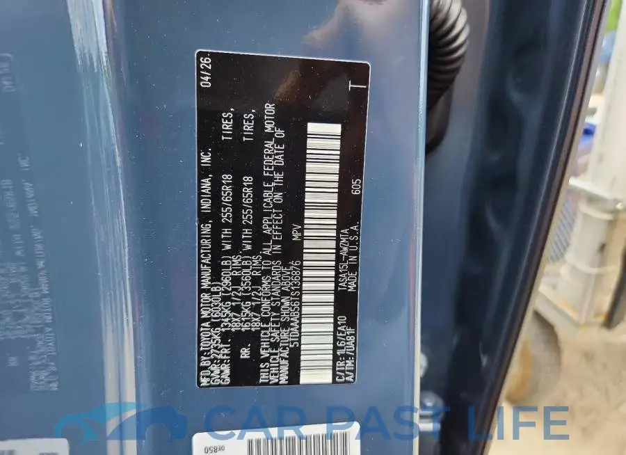 5TDAAAB56TS136876# 13
