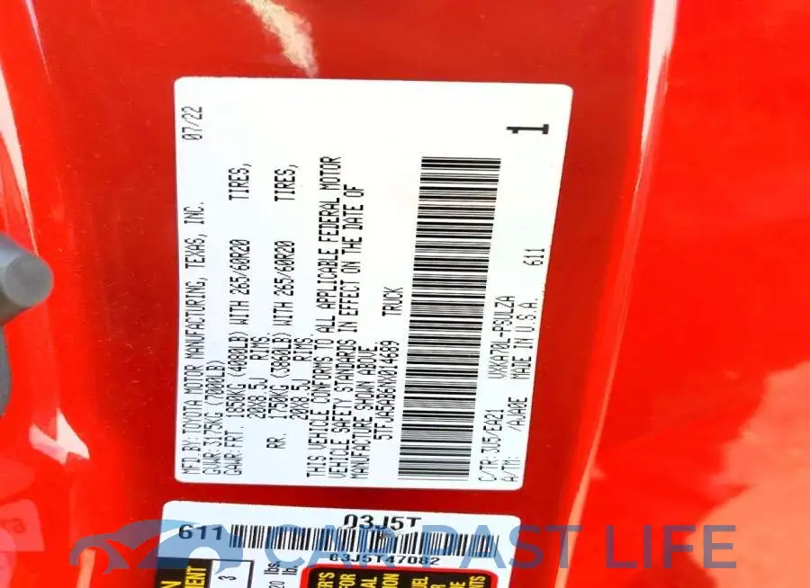 5TFJA5AB6NX014689# 12