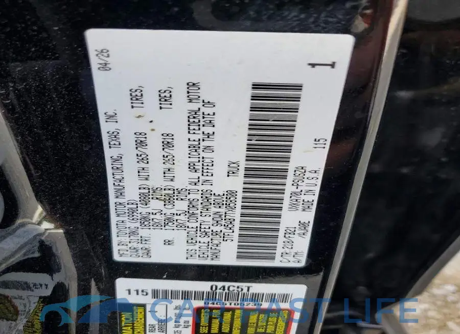 5TFLA5AB7TX058500# 12