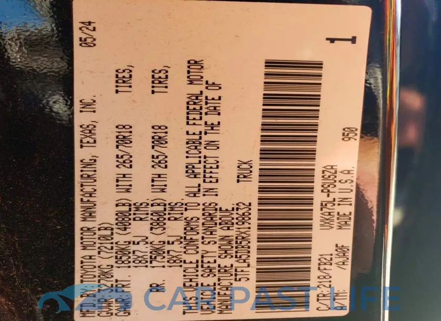 5TFLA5DB5RX198632# 12