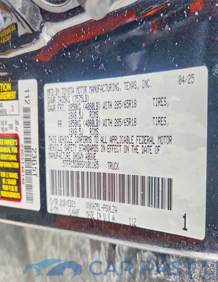 5TFPC5DB8SX101165# 13