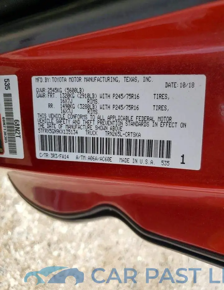 5TFRX5GN9KX135134# 12