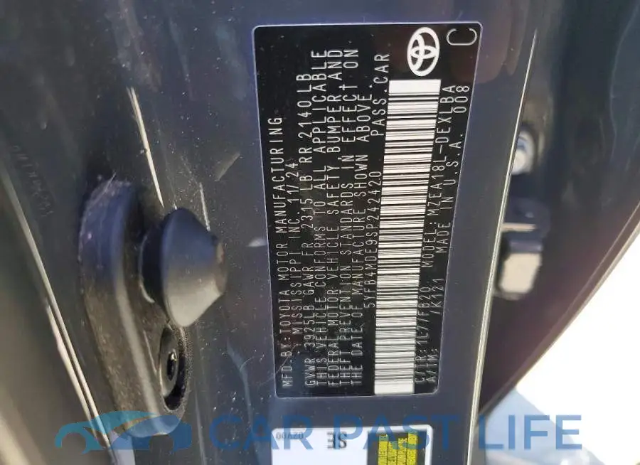 5YFB4MDE9SP242420# 12