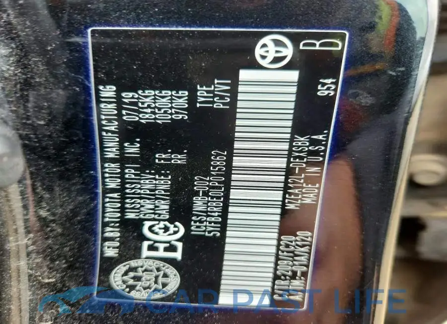 5YFB4RBE0LP015862# 12