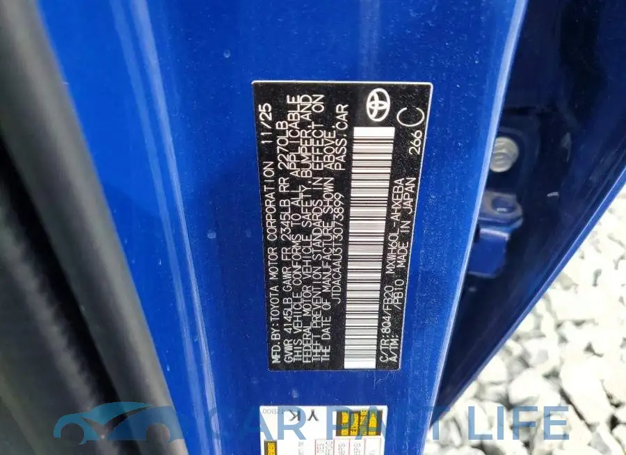JTDACAAU3T3073899# 12