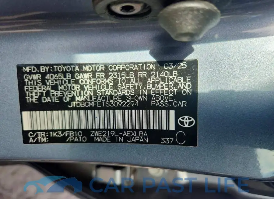 JTDBCMFE1S3092294# 12