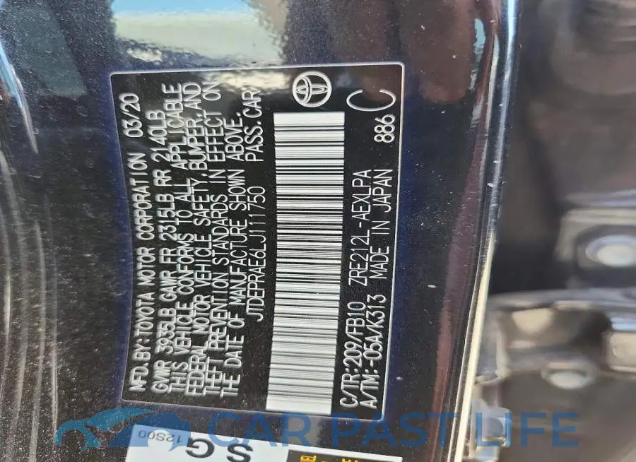 JTDEPRAE6LJ111750# 12