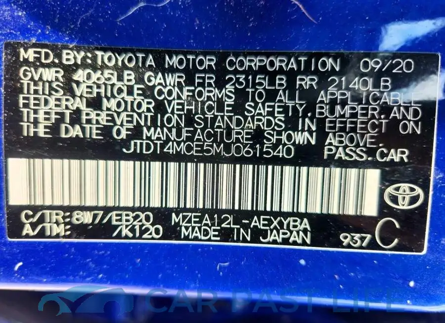 JTDT4MCE5MJ061540# 12