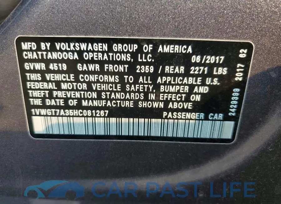 1VWGT7A35HC081267# 12