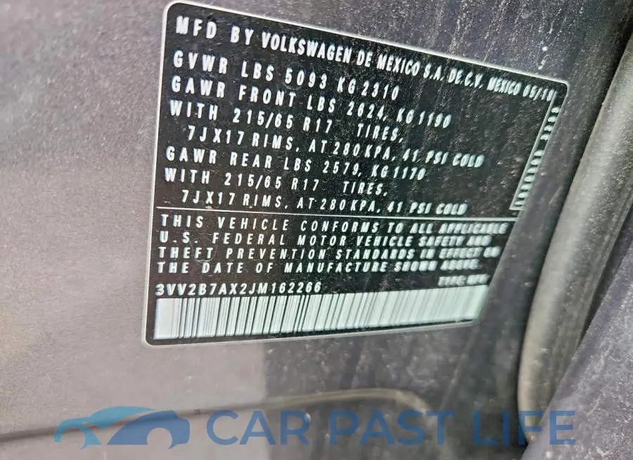 3VV2B7AX2JM162266# 12