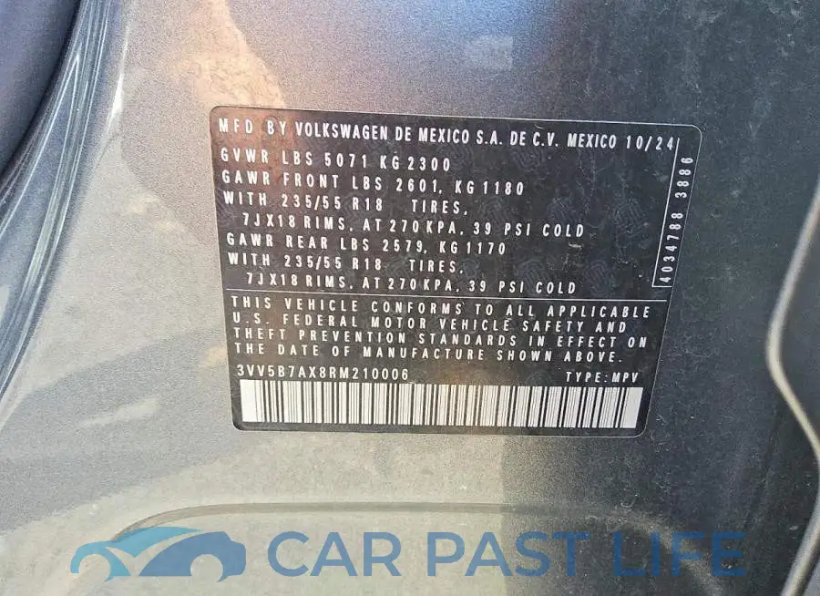 3VV5B7AX8RM210006# 13
