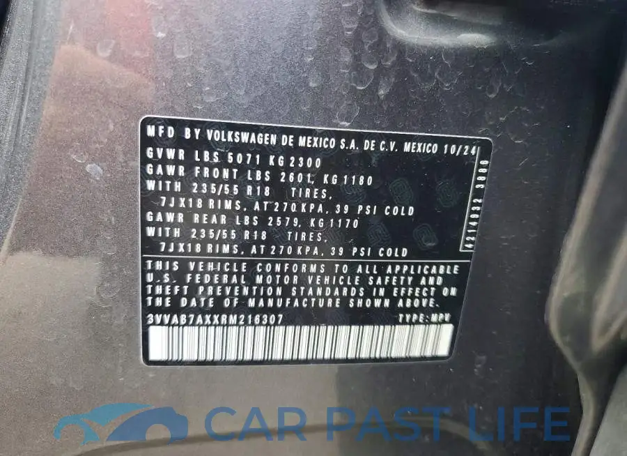 3VVAB7AXXRM216307# 13