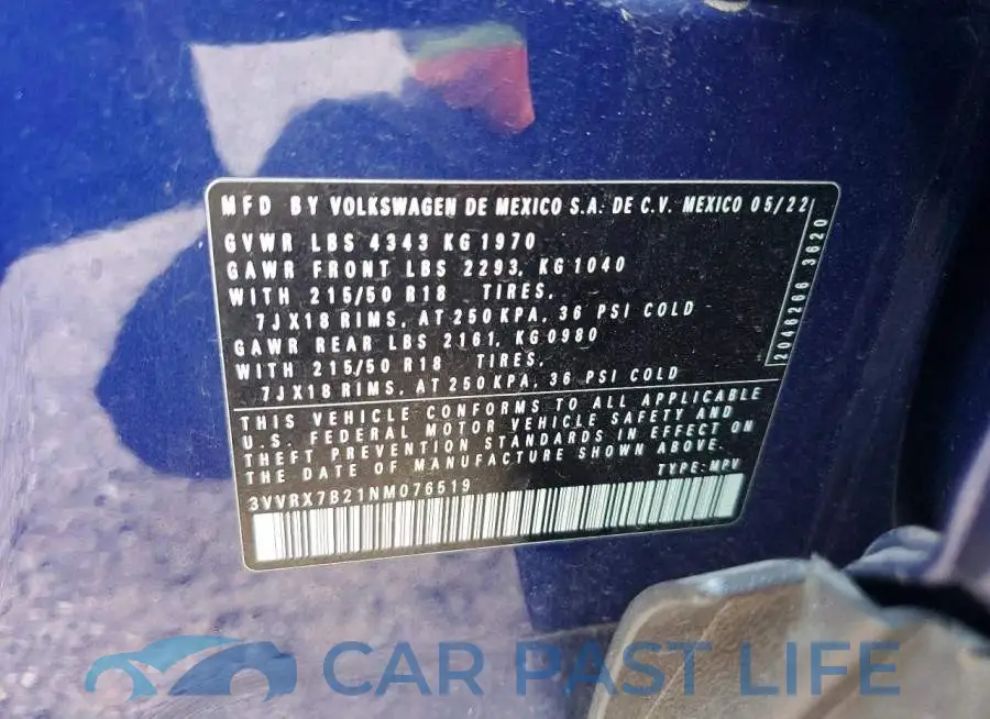 3VVRX7B21NM076519# 13