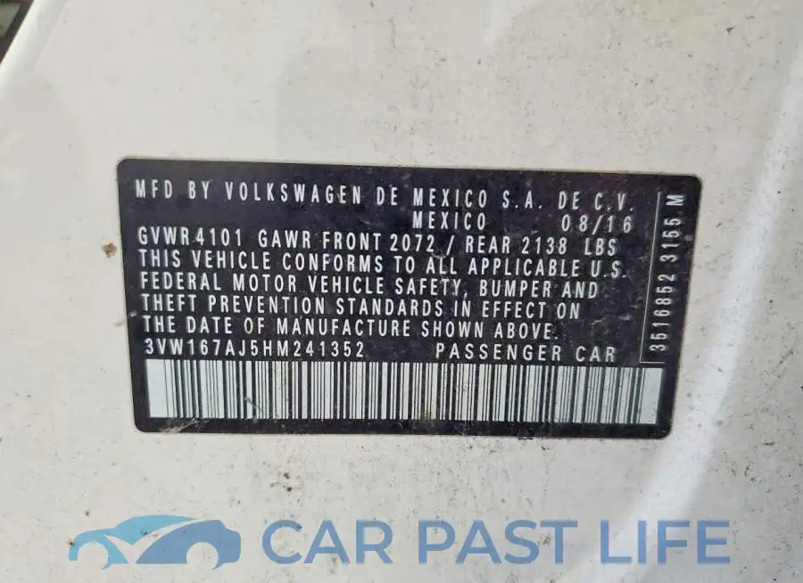 3VW167AJ5HM241352# 13