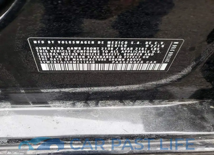 3VW2B7AJ3HM211640# 12