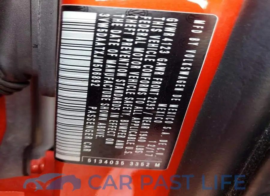 3VW5DAATXJM506892# 13