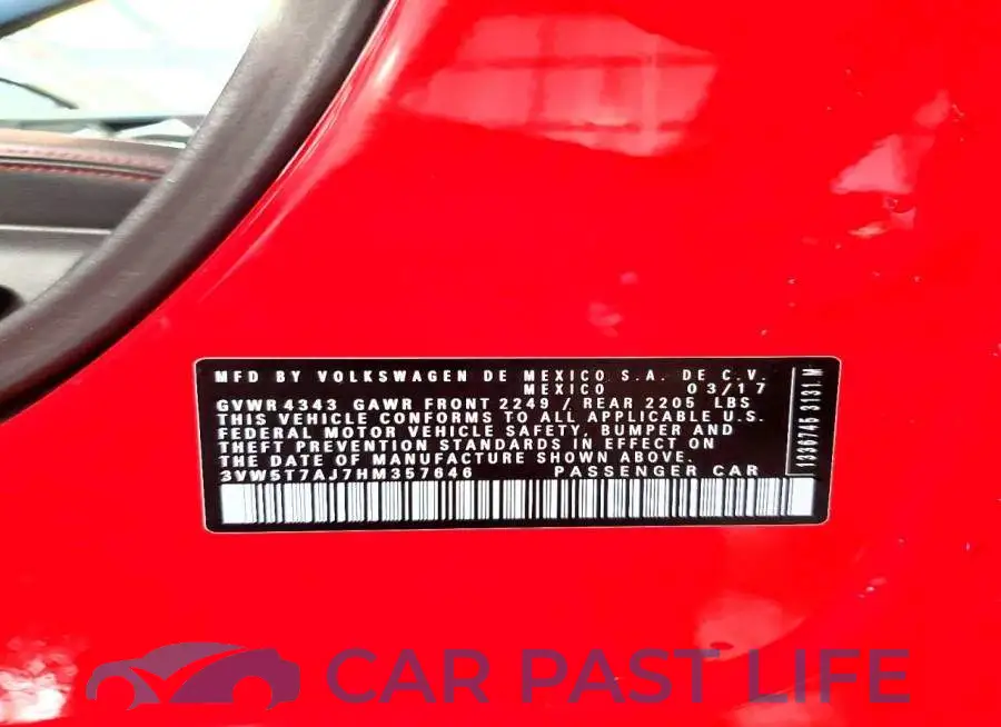 3VW5T7AJ7HM357646# 12