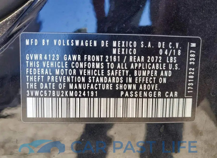 3VWC57BU2KM024191# 12