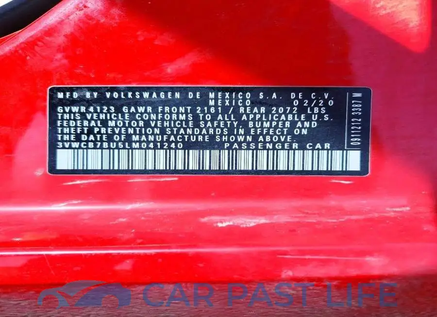 3VWCB7BU5LM041240# 12