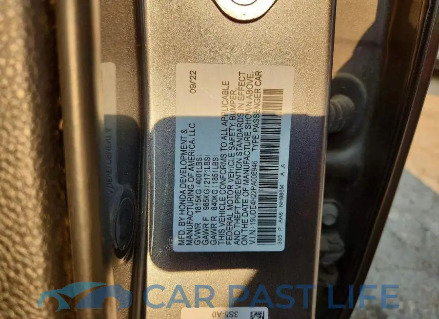 19UDE4H22PA008946# 12
