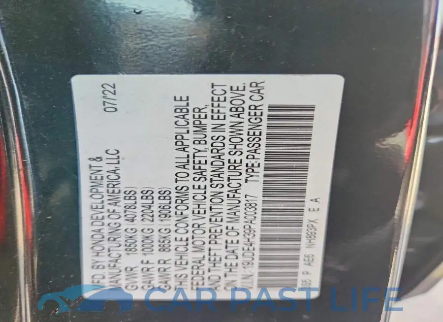 19UDE4H39PA003817# 12