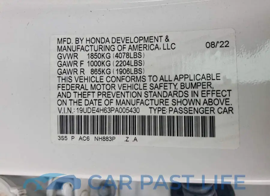 19UDE4H63PA005430# 13