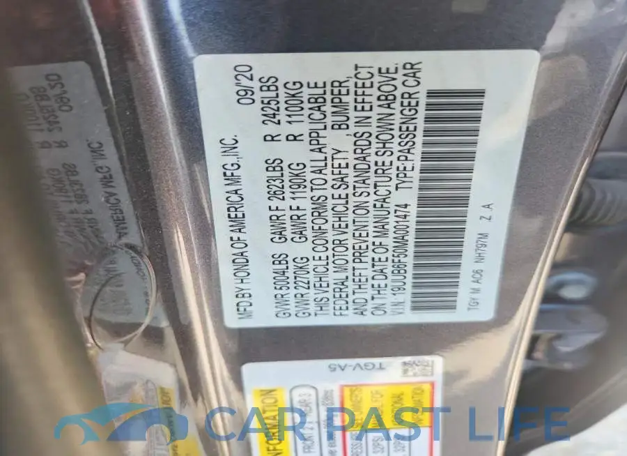 19UUB6F50MA001474# 12