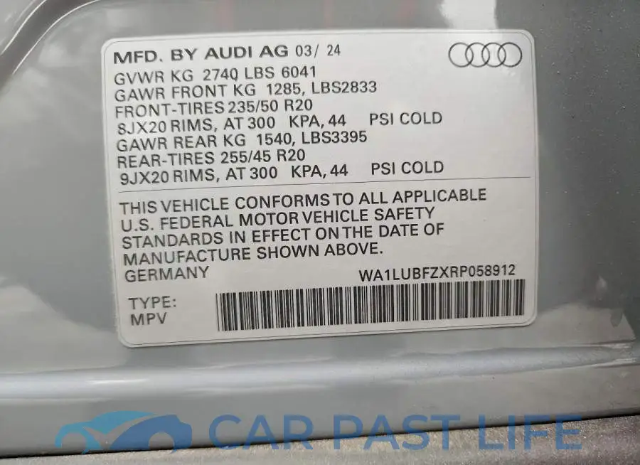 WA1LUBFZXRP058912# 13