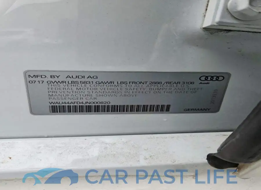 WAU44AFD4JN000820# 12