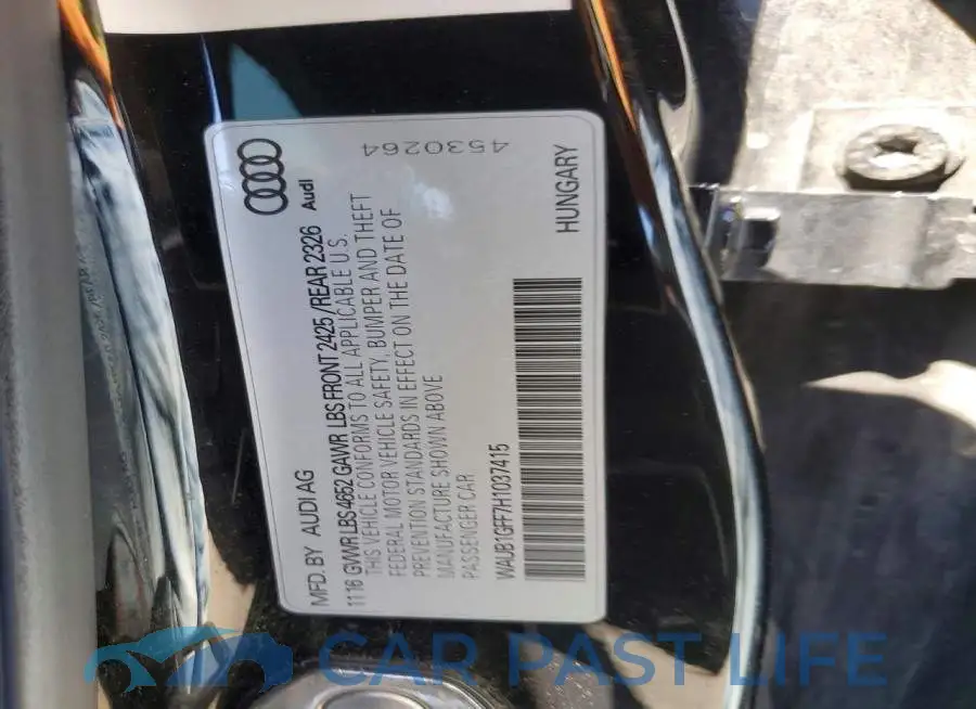 WAUB1GFF7H1037415# 12