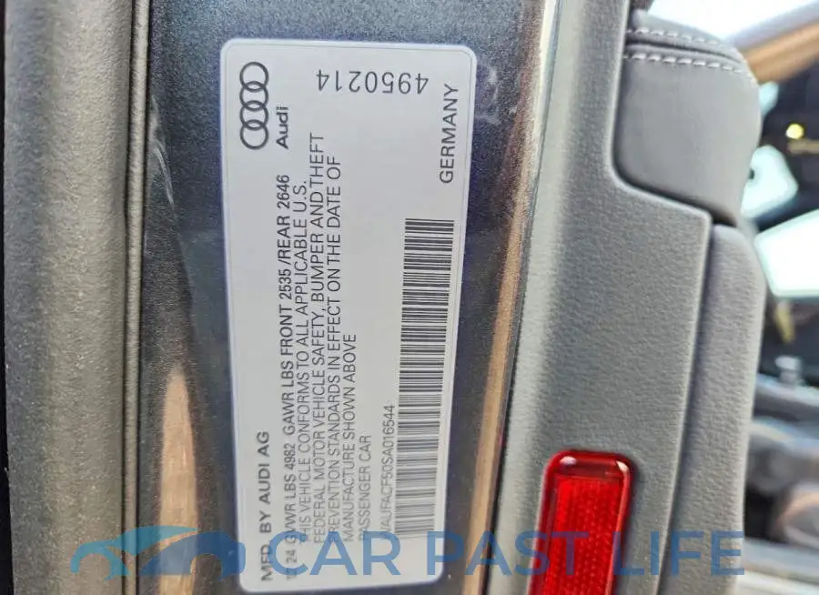 WAUFACF50SA016544# 12