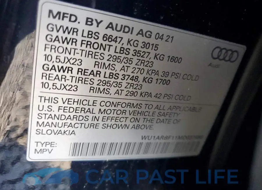 WU1ARBF11MD037680# 14