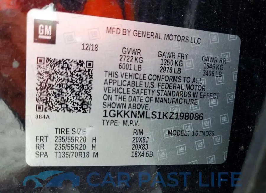 1GKKNMLS1KZ198086# 13