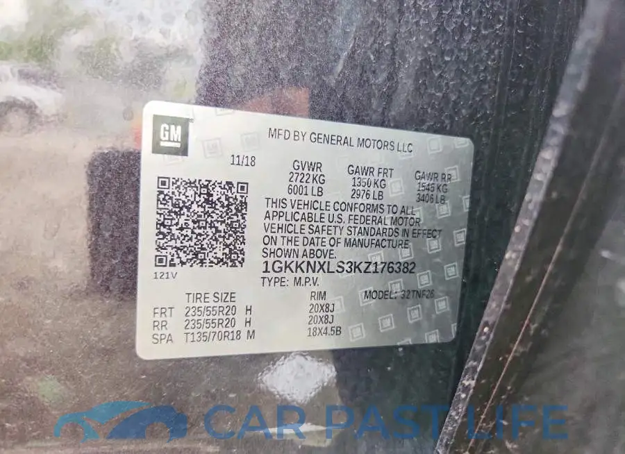 1GKKNXLS3KZ176382# 13