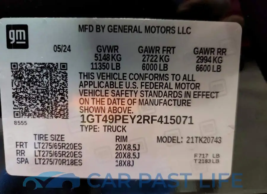 1GT49PEY2RF415071# 12