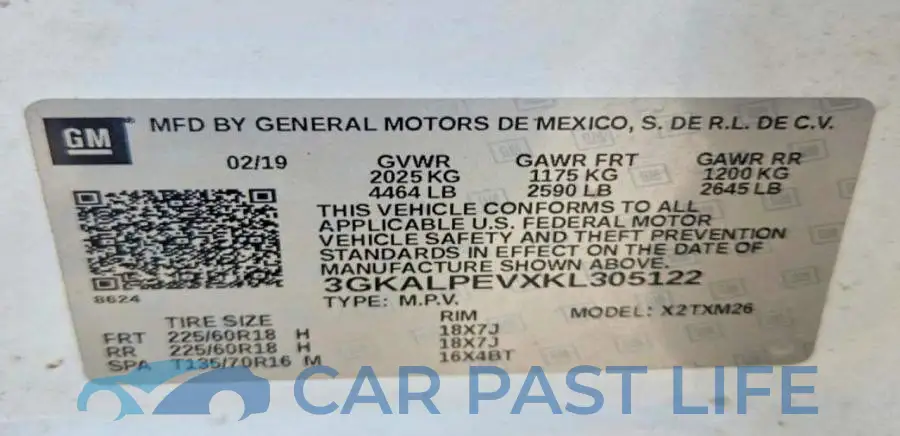3GKALPEVXKL305122# 12