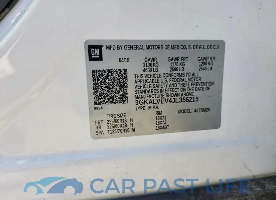 3GKALVEV4JL356215# 12