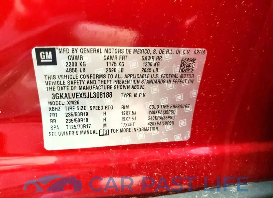 3GKALVEX5JL308188# 13