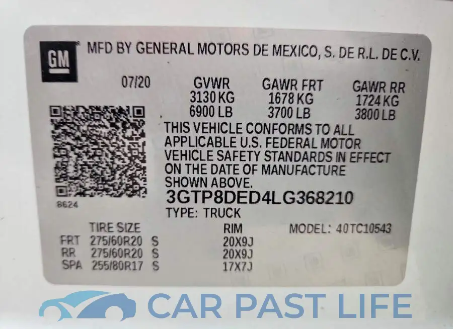 3GTP8DED4LG368210# 12