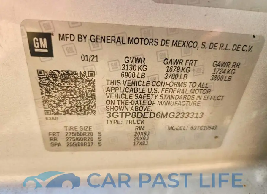 3GTP8DED6MG233313# 12