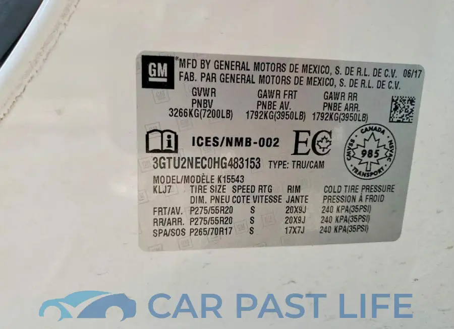3GTU2NEC0HG483153# 12
