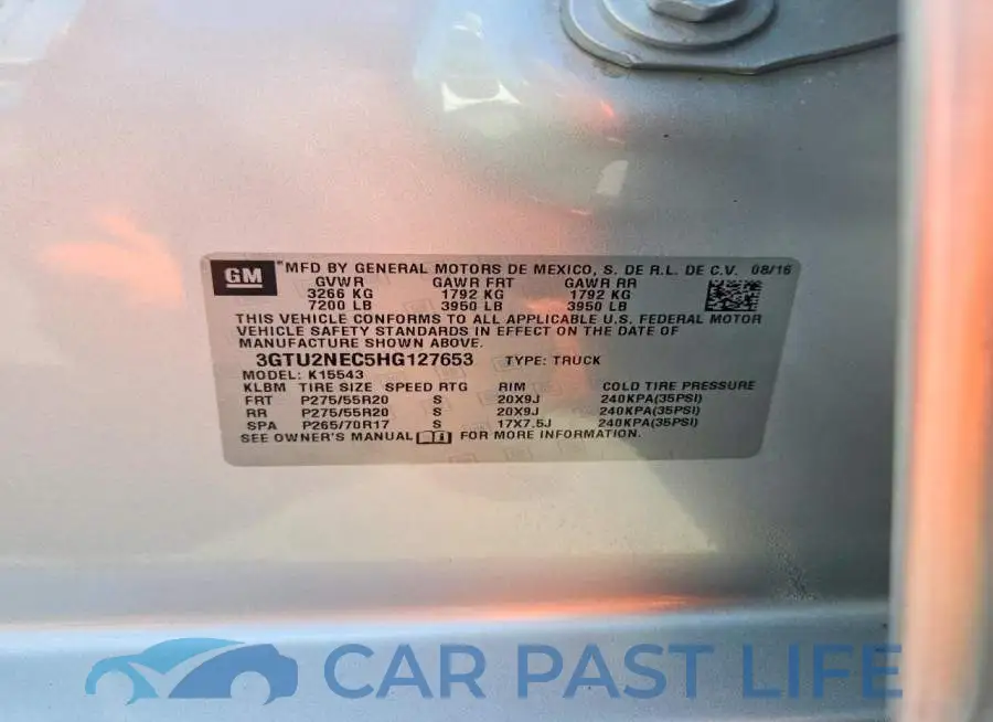 3GTU2NEC5HG127653# 12