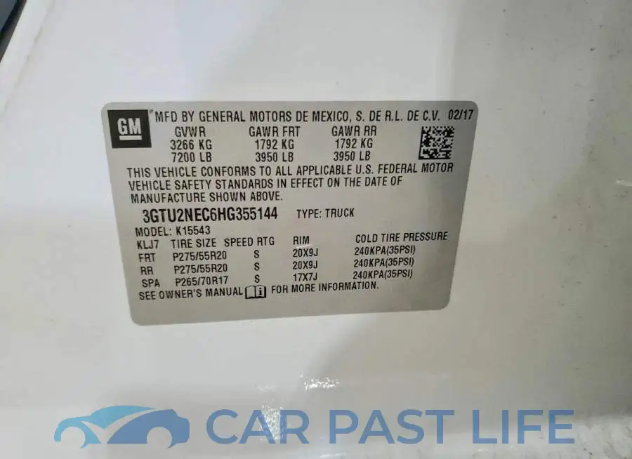3GTU2NEC6HG355144# 12