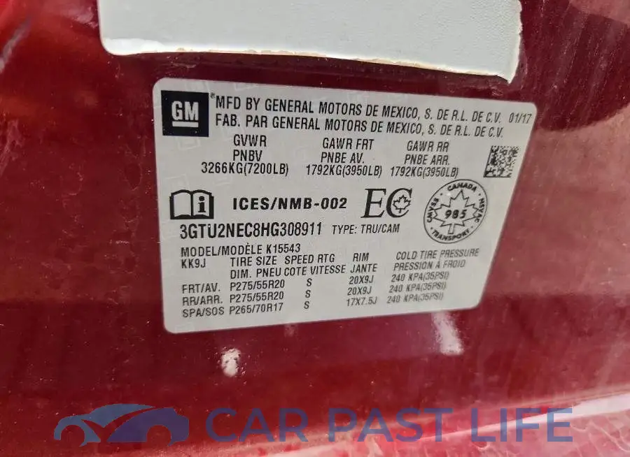 3GTU2NEC8HG308911# 13