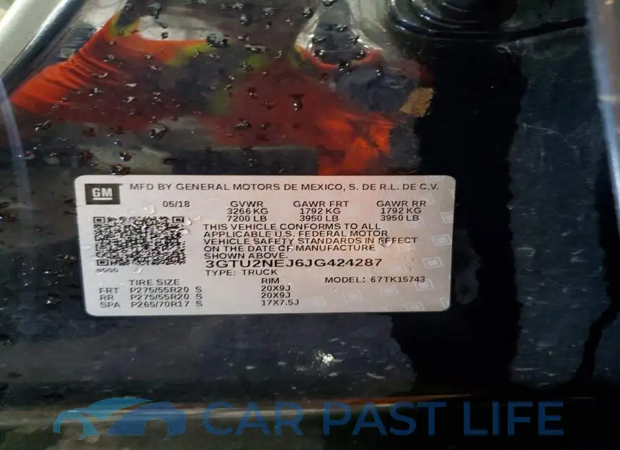 3GTU2NEJ6JG424287# 12