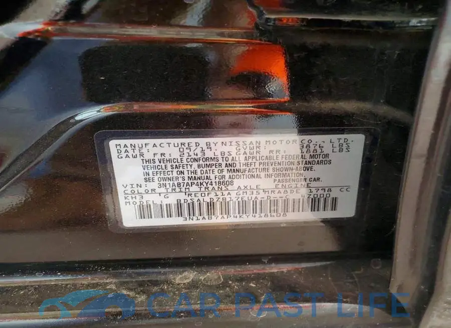 3N1AB7AP4KY418608# 12