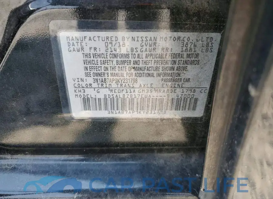 3N1AB7AP9KY231798# 13
