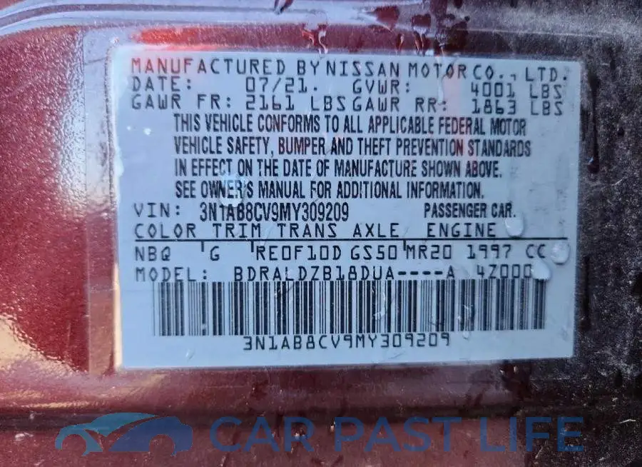 3N1AB8CV9MY309209# 12