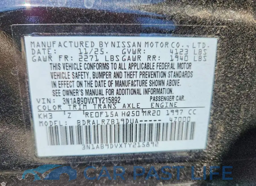 3N1AB9DVXTY215892# 12