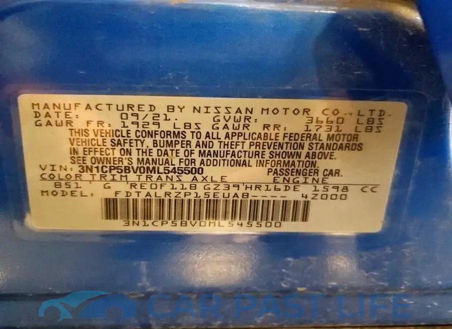 3N1CP5BV0ML545500# 12